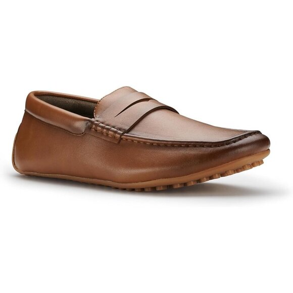 〽️Men\'s Cognac Leather Aldo Collection Slip On Penny Driving Moccasins Loafer main image 5